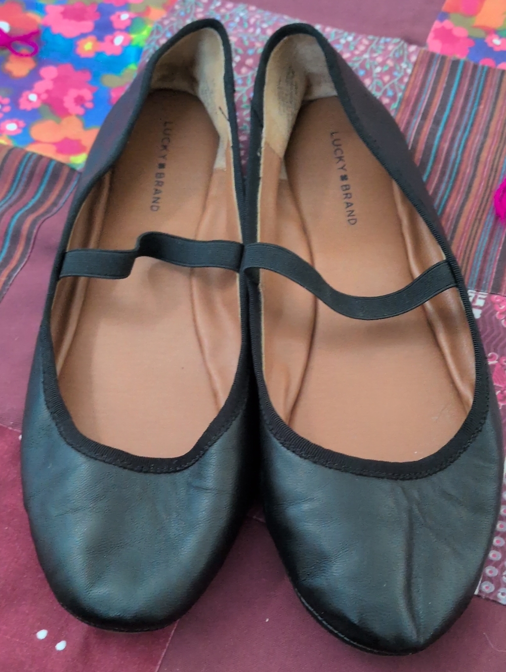 Lucky Brand Black Mary Jane-Style Ballet Flats
